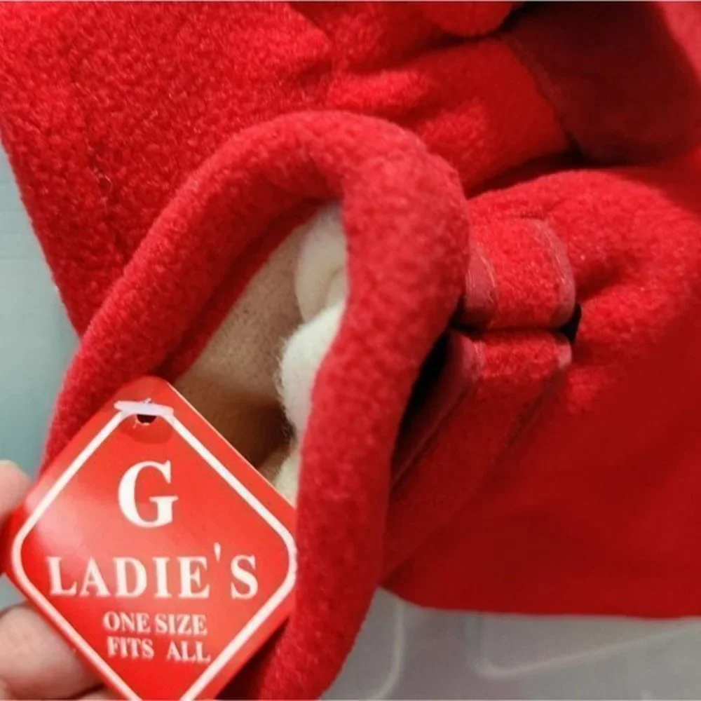 Red Gloves Winter Womens New‎ with Tag Cinching Wrist for Warmth Boutique
